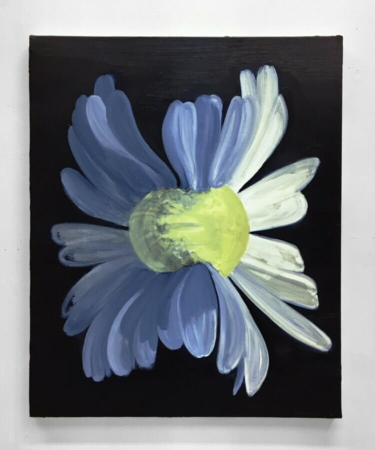 Laura Findla Studio Blue Flower Painting 9